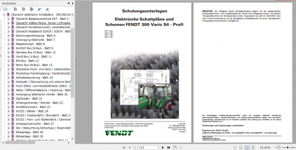 Fendt Tractor 300 Vario S4 347 350 Operator Diagram Workshop Manual German 2