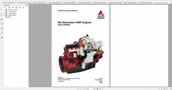 Fendt Tractor 300 Vario S4 VIN 347 350 Diagram Operation Manual Workshop Manual EN 5