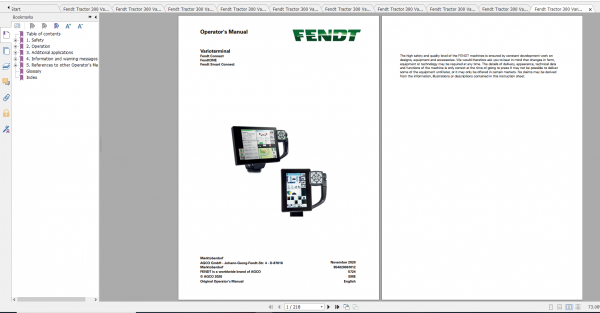 Fendt Tractor 300 Vario S4 VIN 347 350 Diagram Operation Manual Workshop Manual EN 9