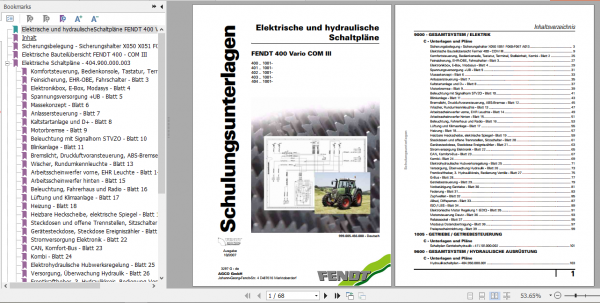 Fendt Tractor 400 Vario Com 3 VIN 400 404 Operator Diagram Workshop Manual German 1