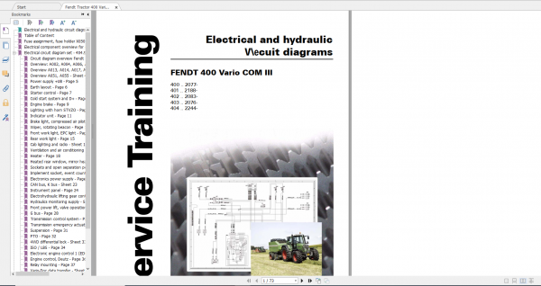 Fendt Tractor 400 Vario Com3 VIN 400 404 Diagram Operation Manual Workshop Manual EN 10