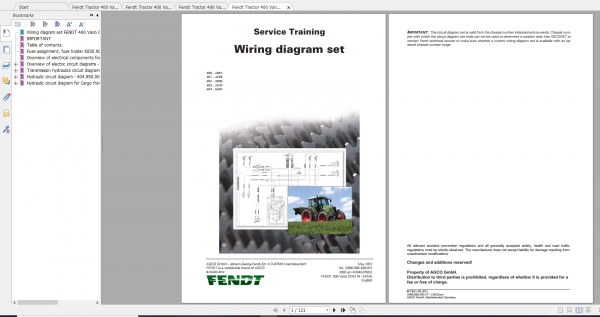 Fendt Tractor 400 Vario Com3 VIN 400 404 Diagram Operation Manual Workshop Manual EN 7