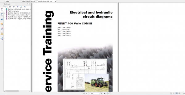 Fendt Tractor 400 Vario Com3 VIN 400 404 Diagram Operation Manual Workshop Manual EN 9
