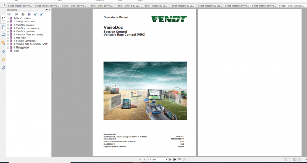 Fendt Tractor 500 Vario S4 VIN 435 438 Diagram Operation Manual Workshop Manual EN 3
