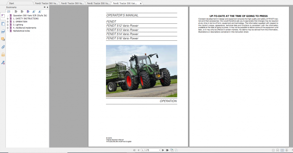 Fendt Tractor 500 Vario Scr 3b VIN 413 416 Diagram Workshop Manual EN 3