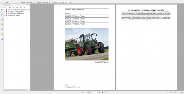 Fendt Tractor 500 Vario Scr 3b VIN 413 416 Diagram Workshop Manual EN 4