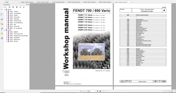 Fendt Tractor 700 Vario Com2 711 716 Diagram Operation Workshop Manual EN 1