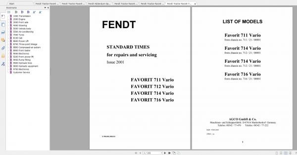Fendt Tractor 700 Vario Com2 711 716 Diagram Operation Workshop Manual EN 2