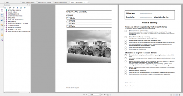 Fendt Tractor 700 Vario Com2 711 716 Diagram Operation Workshop Manual EN 4