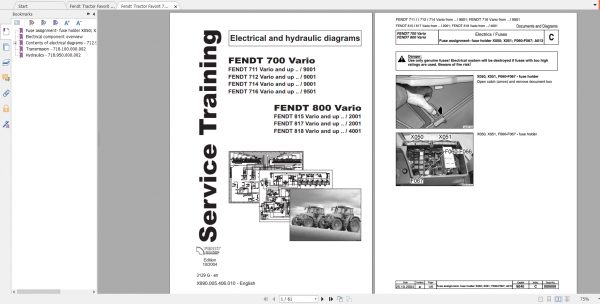 Fendt Tractor 700 Vario Com2 711 716 Diagram Operation Workshop Manual EN 6