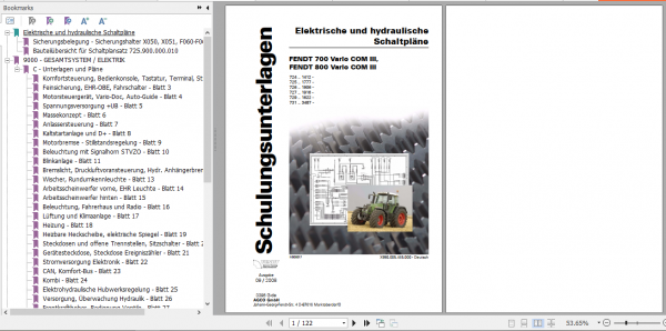 Fendt Tractor 700 Vario Com3 724 727 Operator Diagrams Workshop Manual German 3