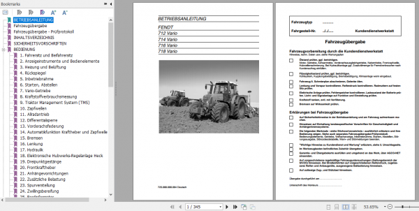 Fendt Tractor 700 Vario Com3 724 727 Operator Diagrams Workshop Manual German 4