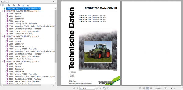 Fendt Tractor 700 Vario Com3 724 727 Operator Diagrams Workshop Manual German 5