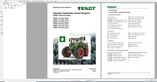 Fendt Tractor 700 Vario Gen6 VIN 760 765 Diagram Operation Manual Workshop Manual EN 7