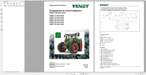 Fendt Tractor 700 Vario Gen6 VIN 760 765 Diagram Operation Manual Workshop Manual EN 9