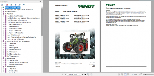 Fendt Tractor 700 Vario Gen6 VIN 760 765 Operator Diagrams Workshop Manual German 5