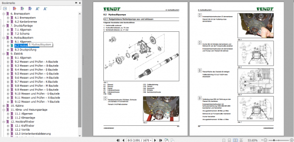 Fendt Tractor 700 Vario Gen6 VIN 760 765 Operator Diagrams Workshop Manual German 8