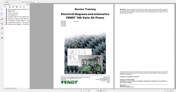 Fendt Tractor 700 Vario S4 VIN 738 743 Diagram Operation Manual Workshop Manual EN 6