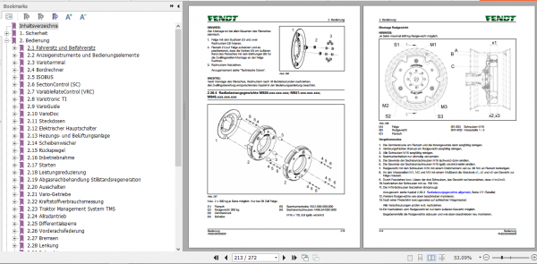 Fendt Tractor 700 Vario S4 VIN 738 743 Operator Diagrams Workshop Manual German 3