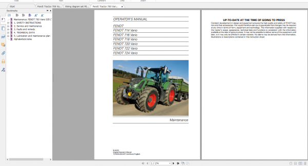 Fendt Tractor 700 Vario Scr 3b VIN 732 737 Diagram Operation Manual Workshop Manual EN 4