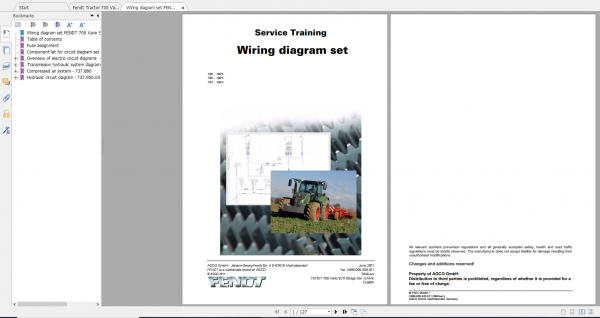 Fendt Tractor 700 Vario Scr 3b VIN 732 737 Diagram Operation Manual Workshop Manual EN 5