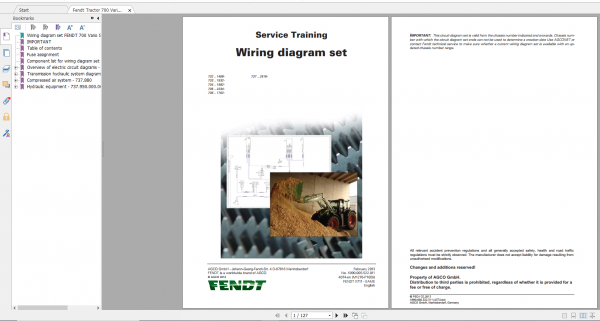 Fendt Tractor 700 Vario Scr 3b VIN 732 737 Diagram Operation Manual Workshop Manual EN 6