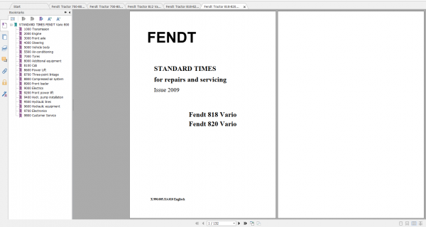 Fendt Tractor 800 Vario Com3 VIN 729 731 Diagram Operation Manual Workshop Manual EN 4
