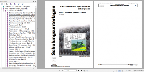 Fendt Tractor 800 Vario Com3 VIN 729 731 Operator Diagrams Workshop Manual German 1