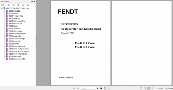 Fendt Tractor 800 Vario Com3 VIN 729 731 Operator Diagrams Workshop Manual German 4