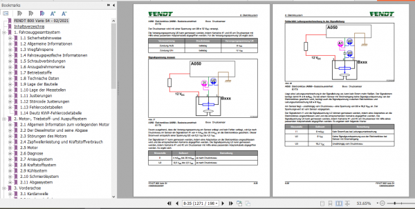 Fendt Tractor 800 Vario S4 VIN 839 842 Operator Diagrams Workshop Manual German 8