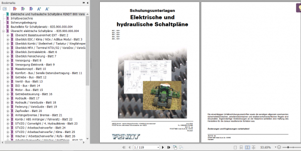 Fendt Tractor 800 Vario SCR 3b VIN 832 836 Operator Diagrams Workshop Manual German 1