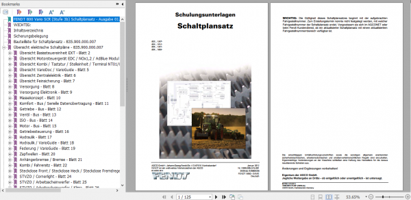 Fendt Tractor 800 Vario SCR 3b VIN 832 836 Operator Diagrams Workshop Manual German 3