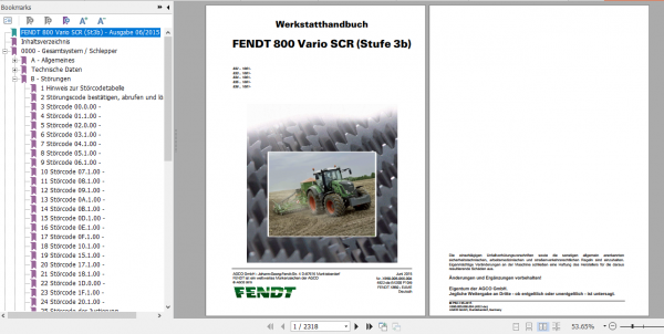 Fendt Tractor 800 Vario SCR 3b VIN 832 836 Operator Diagrams Workshop Manual German 8