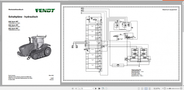Fendt Tractor 900 MT S4 Operator Diagrams Workshop Manual German 2