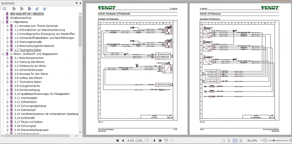 Fendt Tractor 900 MT S4 Operator Diagrams Workshop Manual German 5