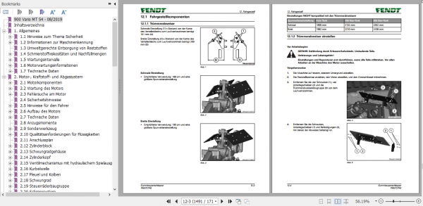 Fendt Tractor 900 MT S4 Operator Diagrams Workshop Manual German 6