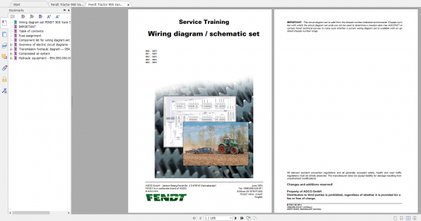 Fendt Tractor 900 Vario S4 VIN 950 954 Diagram Operation Manual Workshop Manual EN 5 1
