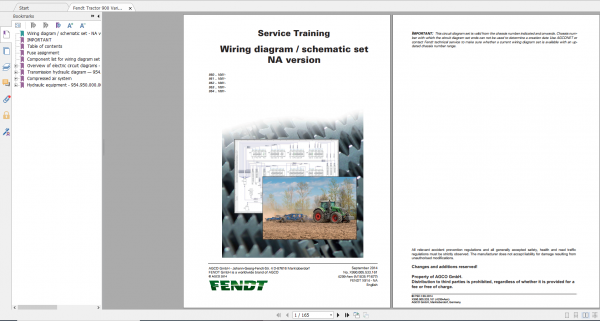 Fendt Tractor 900 Vario S4 VIN 950 954 Diagram Operation Manual Workshop Manual EN 6