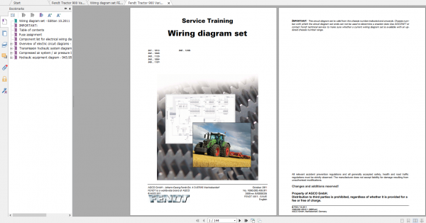Fendt Tractor 900 Vario Scr3b VIN 941 946 Diagram Operation Manual Workshop Manual EN 4
