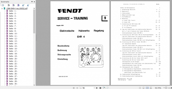 Fendt Tractor EHR 4 Service Training German 1