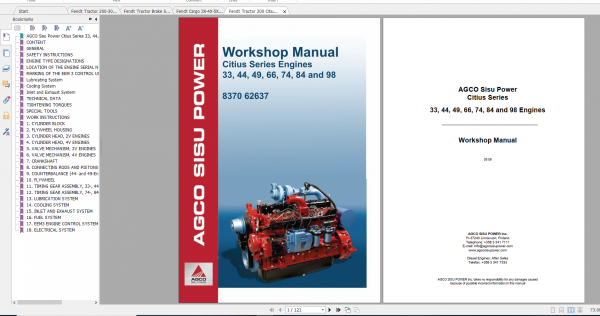 Fendt Tractor Famer 200 Com3 VIN 330 334 Diagram Operator Workshop Manual EN 7 1