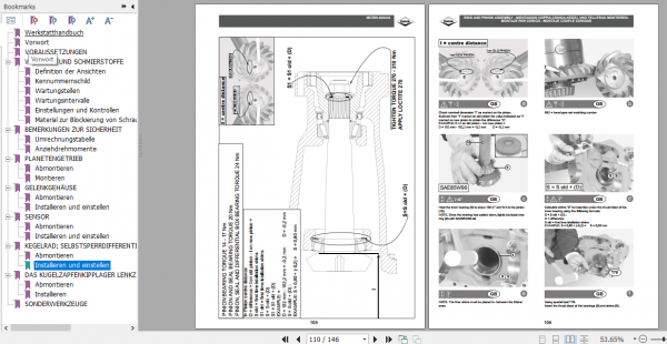 Fendt Tractor Famer 200P DANA 709 110 Workshop Manual German 2