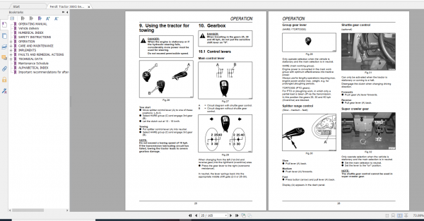 Fendt Tractor Farmer 300 Ci VIN 117 119 Operation Manual Workshop Manual EN 2