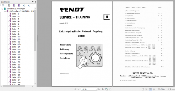 Fendt Tractor Farmer 300 LS LSA VIN 158 199 Operator Workshop Manual German 2