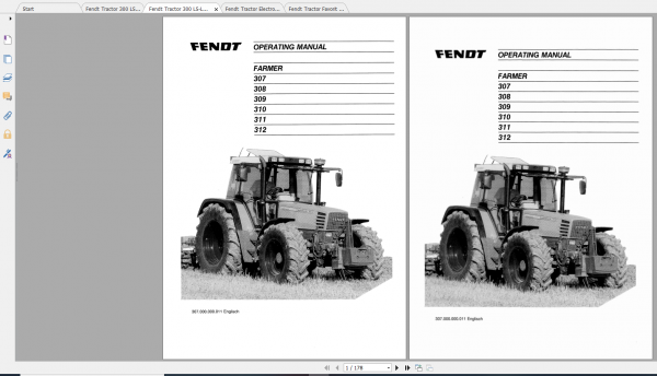 Fendt Tractor Farmer 300 Ls Lsa E VIN 307 312 Operation Manual Workshop Manual EN 4