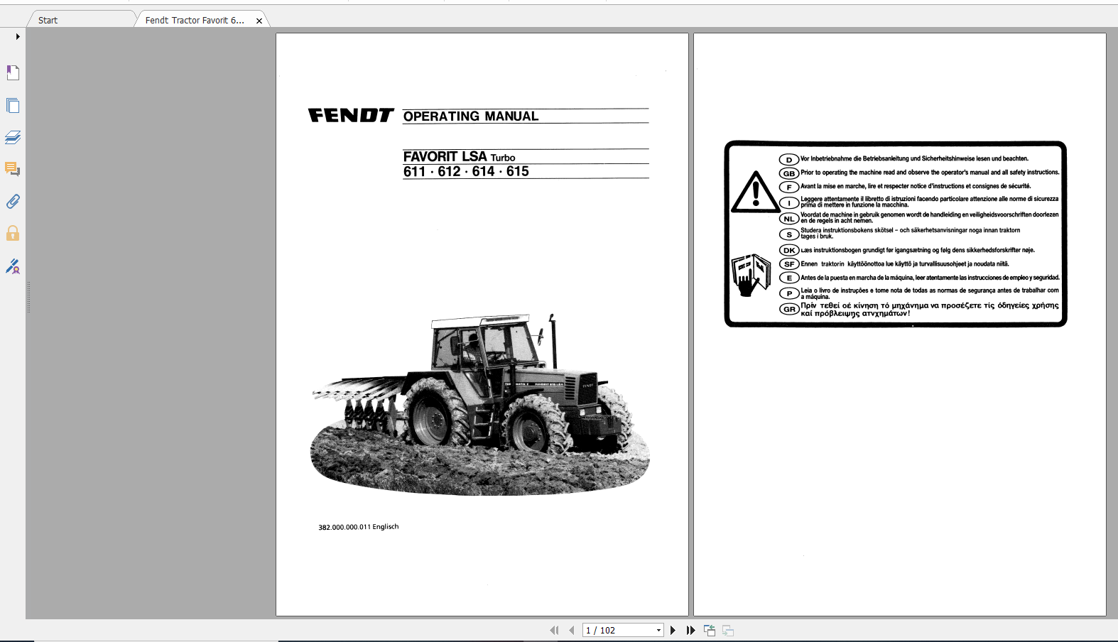 Fendt Tractor Favorit 600 Ls Lsa VIN 280 285 Operation Manual Workshop Manual EN 5