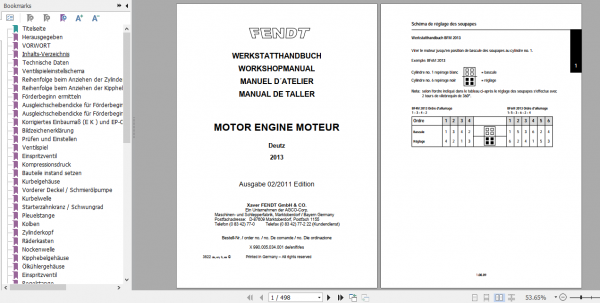 Fendt Tractor Favorit 700 Com1 711 716 Operator Diagrams Workshop Manual German 1