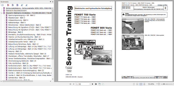 Fendt Tractor Favorit 700 Com1 711 716 Operator Diagrams Workshop Manual German 8