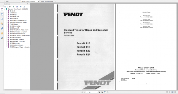 Fendt Tractor Favorit 800 Com1 VIN 816 824 Workshop Manual EN 4