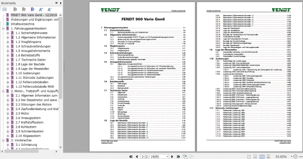 Fendt Tractor Favorit 900 Gen6 VIN 957 961 Operator Diagrams Workshop Manual German 7